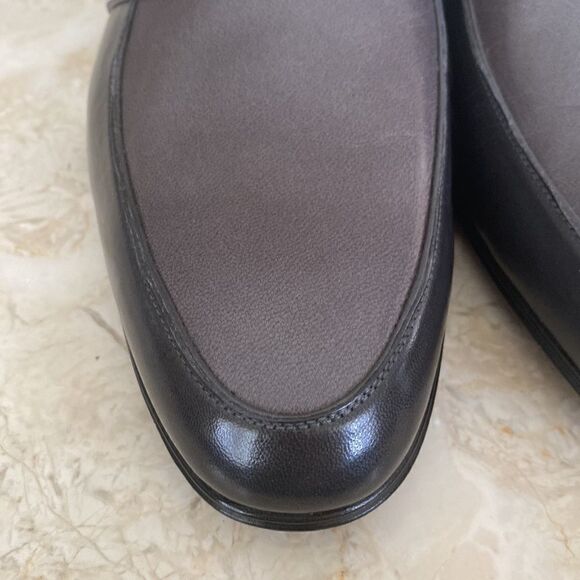 New! Stemar Made in Italy Grey Leather Dress Loafers Vintage New Old Stock - Picture 6 of 13
